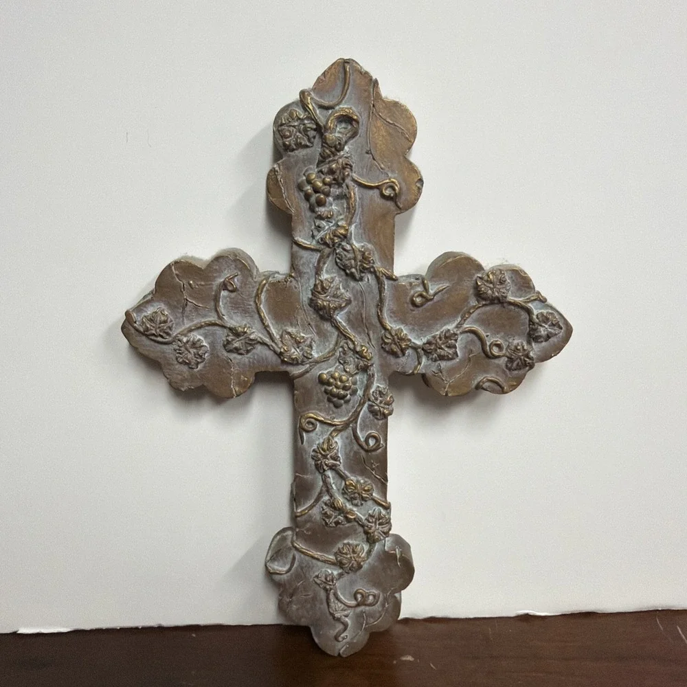 Cross Wall Hanging Grape‎ Design 9 X 6.5